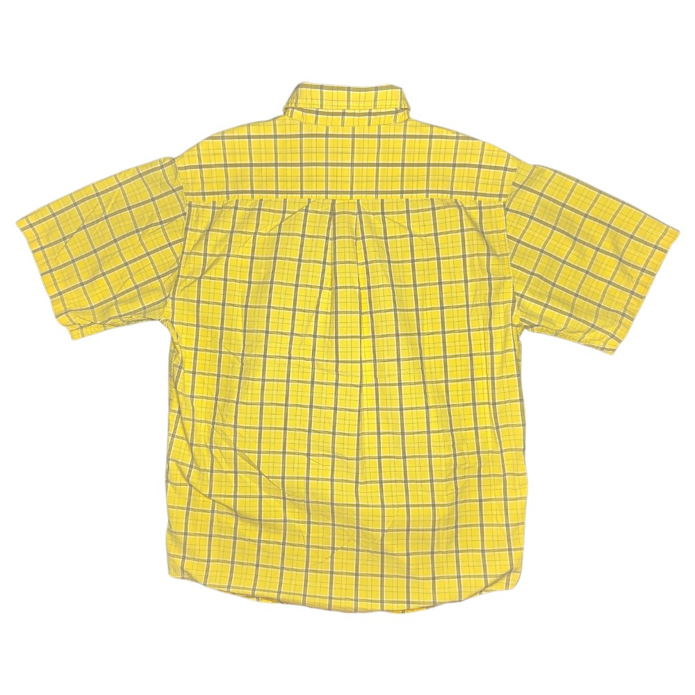 Carhartt Mens Medium Yellow Check Plaid Short Sleeve Casual Button Up Shirt S136 - Picture 7 of 7